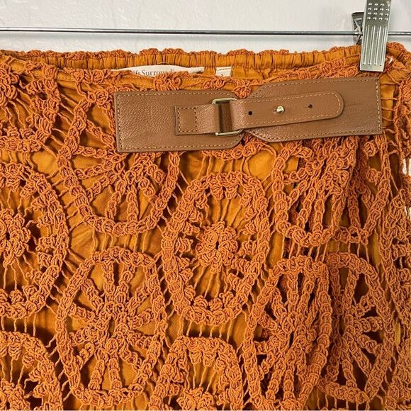 Soft Surroundings Crochet Semsi Wrap Skirt Honey Ginger Western Fall Size Small - Picture 5 of 9